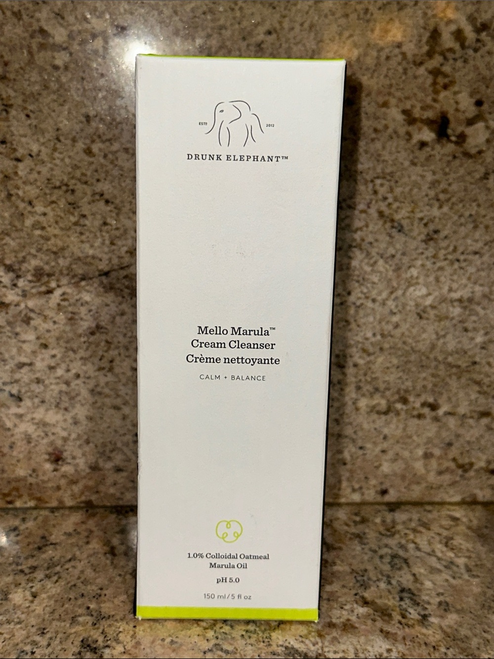 Drunk Elephant Mello Marula Cream Cleanser - White with Lime Accent